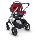 UPPAbaby 2015 VISTA - Aluminum Silver Frame Convertible Stroller Denny Red