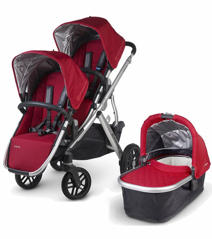 2015 / 2016 UPPAbaby VISTA Double Stroller - Aluminum Silver Frame