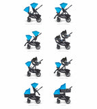 UPPAbaby 2015 VISTA - Aluminum Silver Frame Convertible Stroller Denny Red