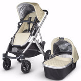 UPPAbaby 2015 VISTA - Aluminum Silver Frame Convertible Stroller Lindsey Wheat